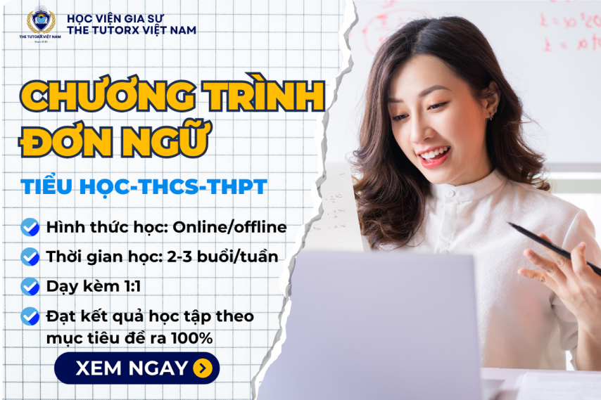 KHÓA HỌC THEO CHƯƠNG TRÌNH ĐƠN NGỮ