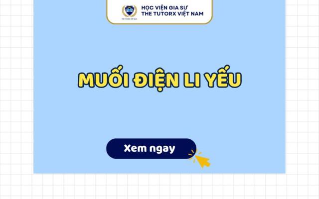MUỐI ĐIỆN LI YẾU LÀ GÌ? CÁC MUỐI ĐIỆN LI YẾU PHỔ BIẾN
