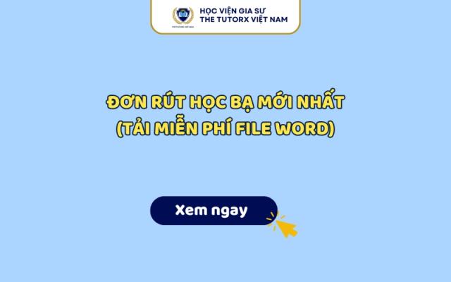 Đơn Rút Học Bạ Mới Nhất 2026 (Tải Miễn Phí File Word)