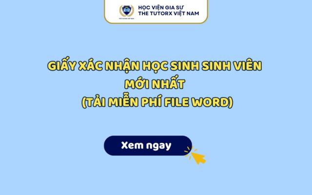 Giấy Xác Nhận Học Sinh Sinh Viên Mới Nhất 2026 (Tải Miễn Phí File Word)