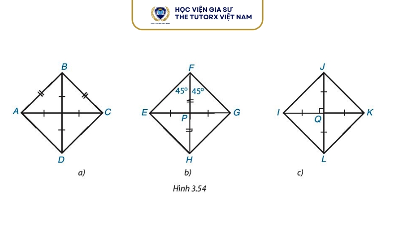 Tính chất quan trọng của 2 đường chéo hình thoi