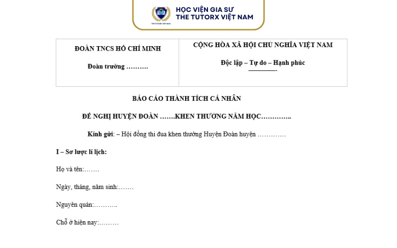 Hướng dẫn cách viết báo cáo thành tích cá nhân đúng chuẩn