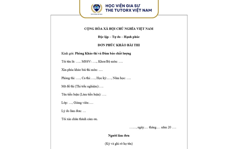 Quy trình xét phúc khảo bài thi