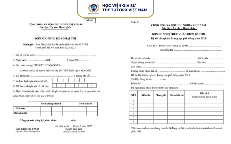 Hồ sơ cần chuẩn bị khi xin phúc khảo bài thi