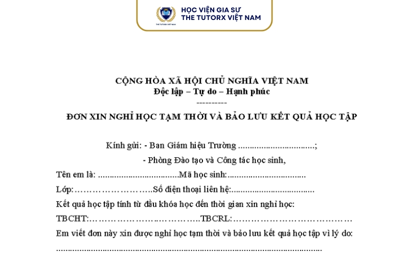 Quy trình xin bảo lưu kết quả học tập