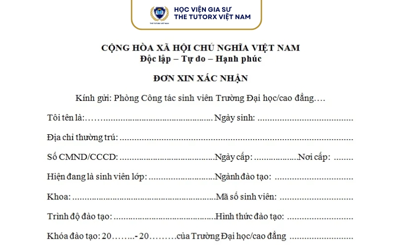 Mẫu giấy xác nhận học sinh sinh viên mới nhất 2026