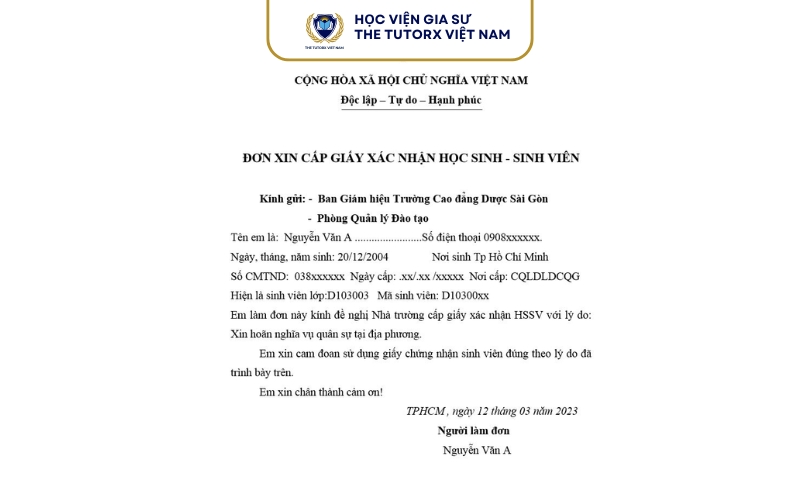Hướng dẫn cách viết giấy xác nhận học sinh sinh viên đúng chuẩn
