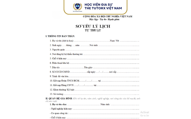 Tổng hợp mẫu sơ yếu lý lịch xin việc mới nhất
